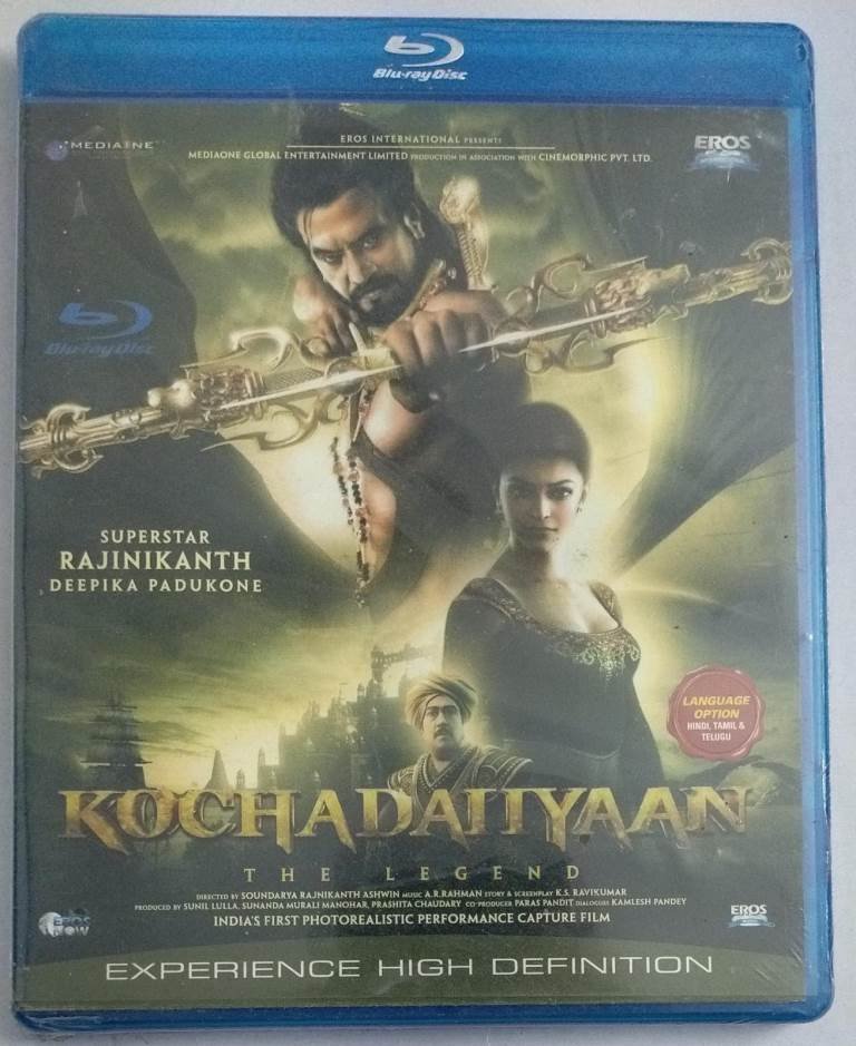 Kochadaiiyaan Tamil Movie Bluray (sealed pack) Macsendisk